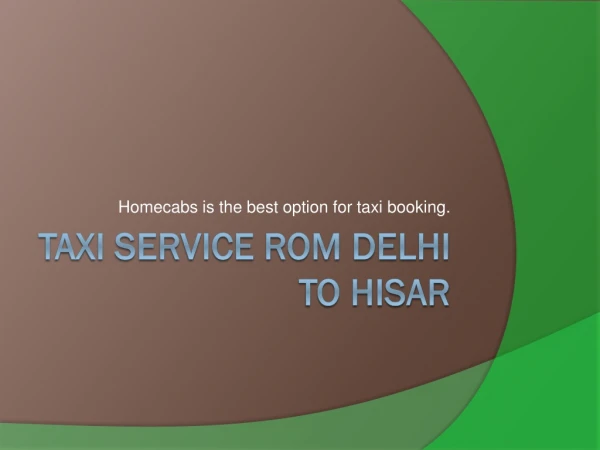 TAXI SERVICE FROM DELHI TO HISAR