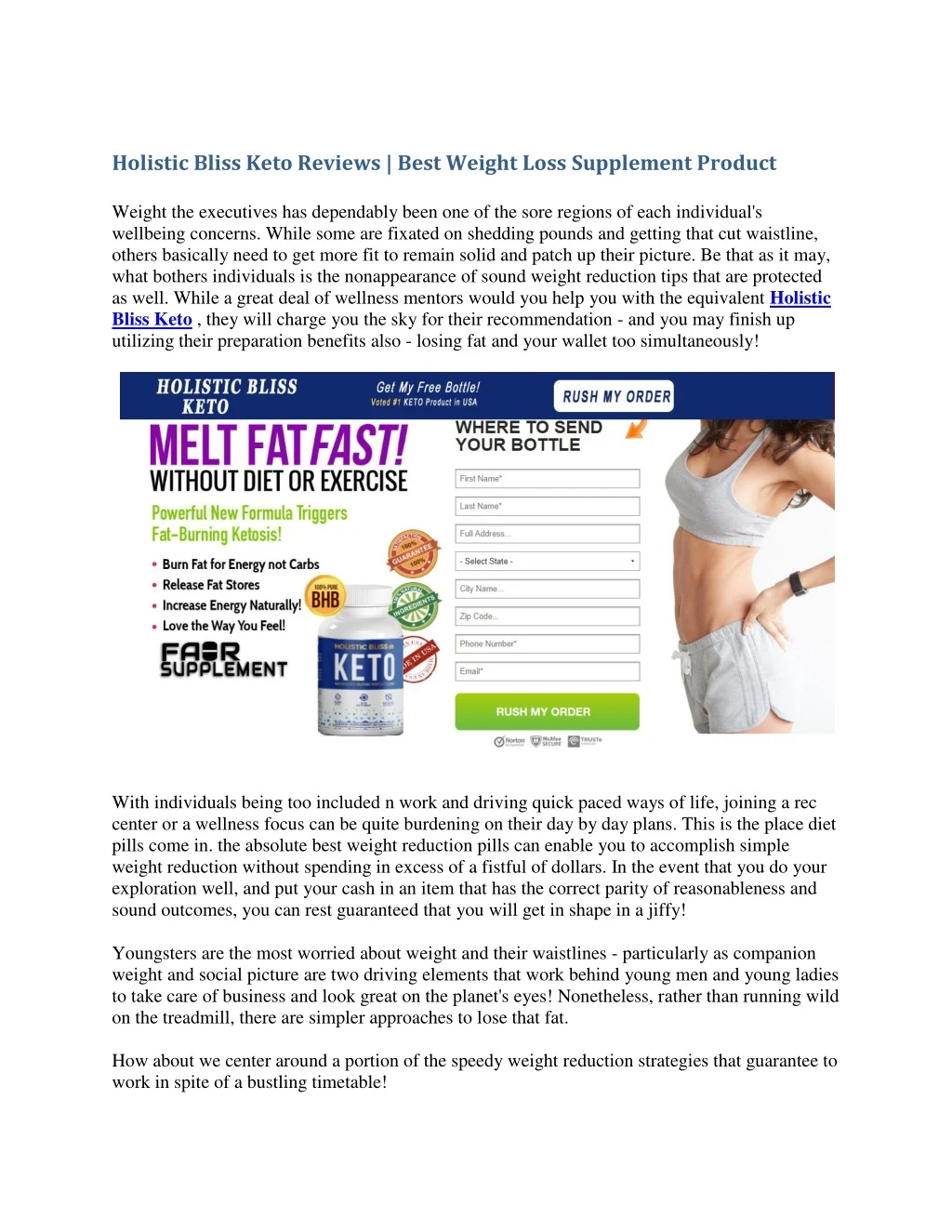 holistic bliss keto reviews best weight loss