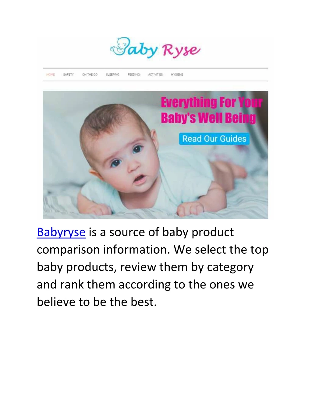 babyryse is a source of baby product comparison