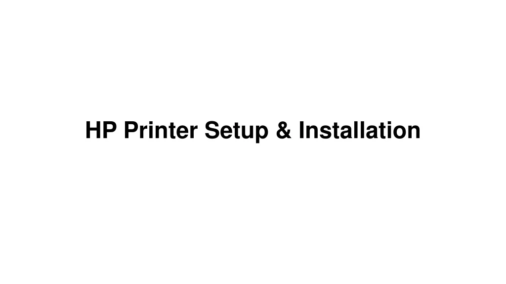 hp printer setup installation
