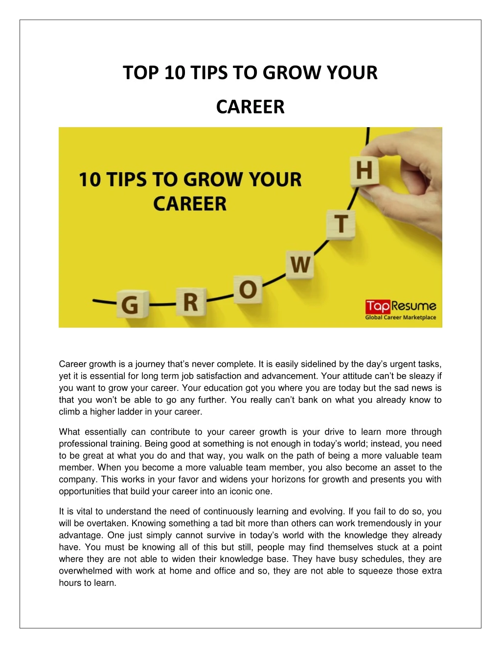 top 10 tips to grow your
