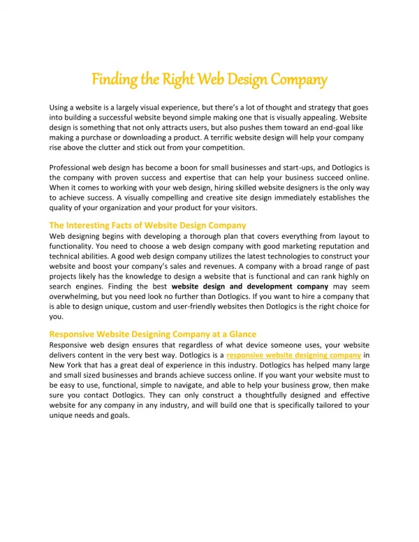 Finding the Right Web Design Company