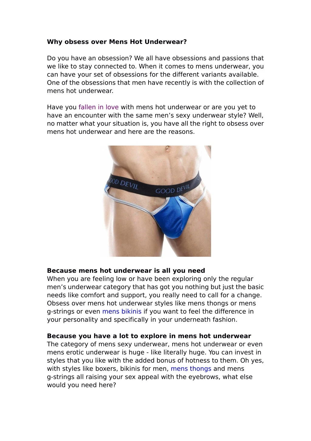 why obsess over mens hot underwear