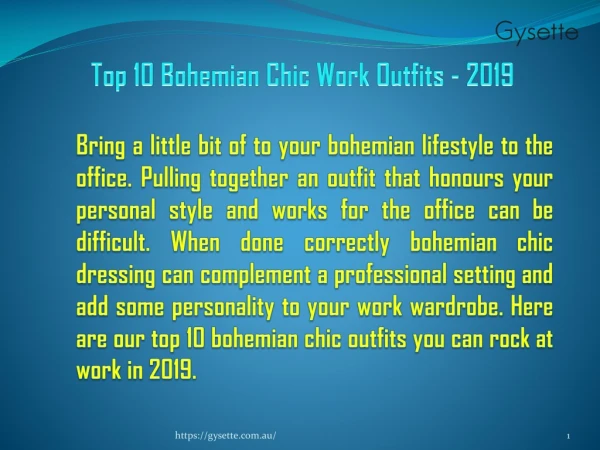 Top 10 Bohemian Chic Work Outfits - 2019