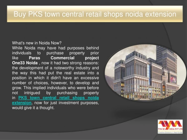 Buy PKS town central retail shops noida extension