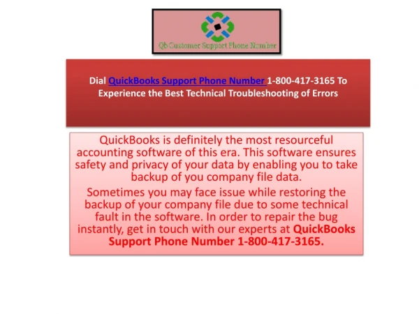 QuickBooks support phone number