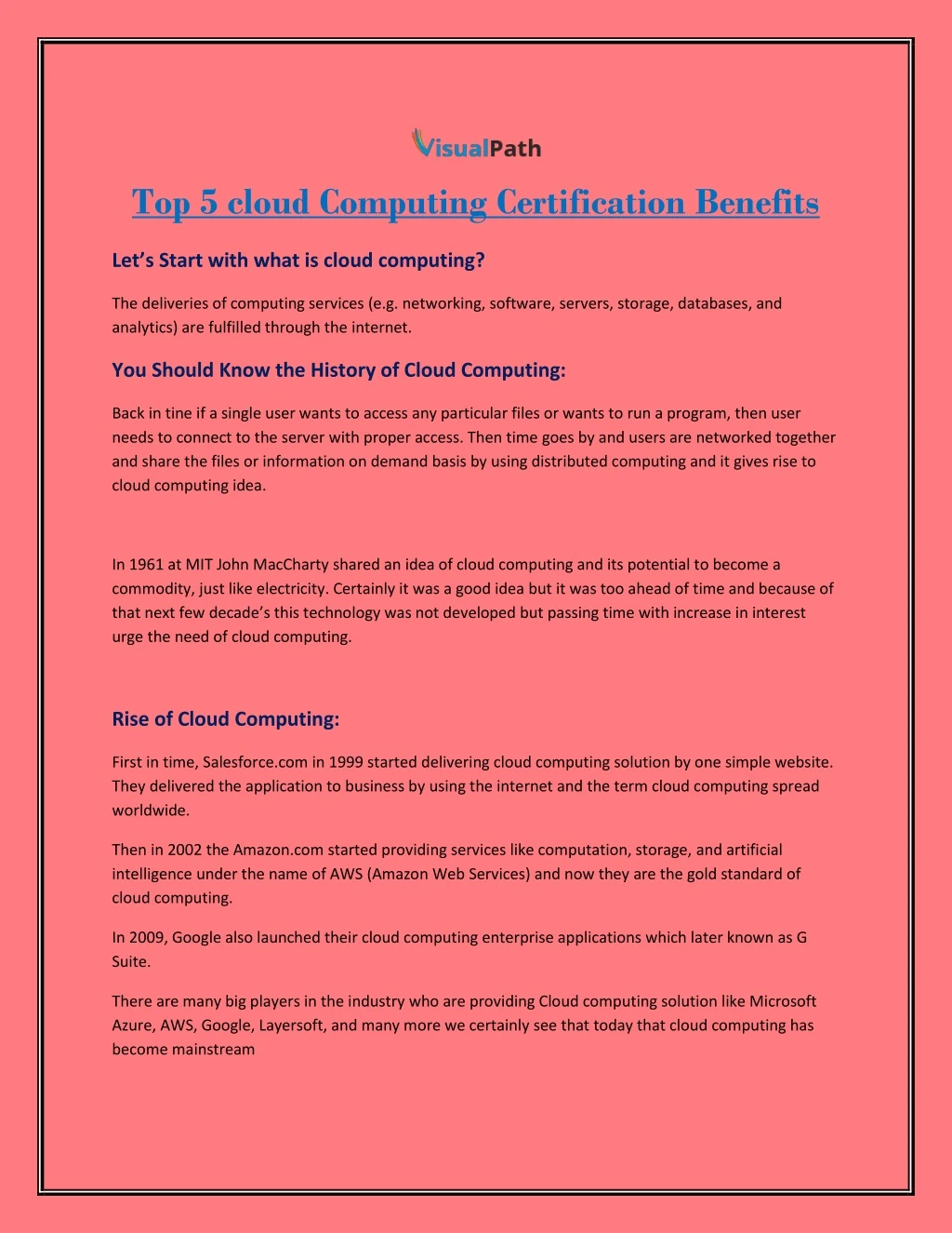 top 5 cloud computing certification benefits