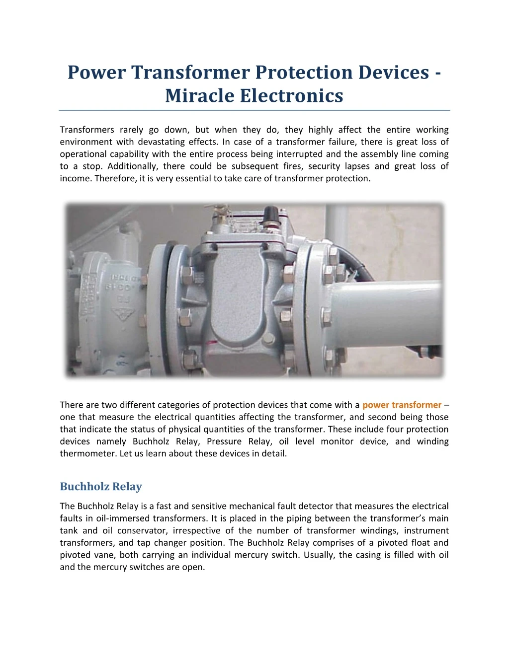 power transformer protection devices miracle
