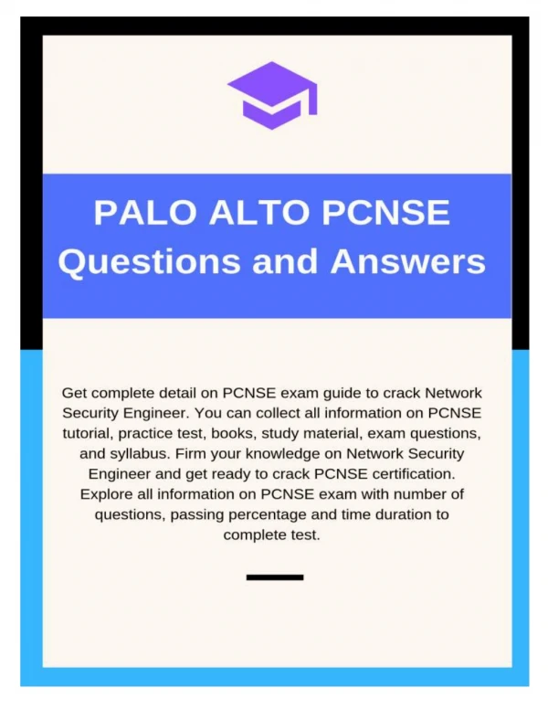 Palo Alto PCNSE New 2019 Questions and Answers