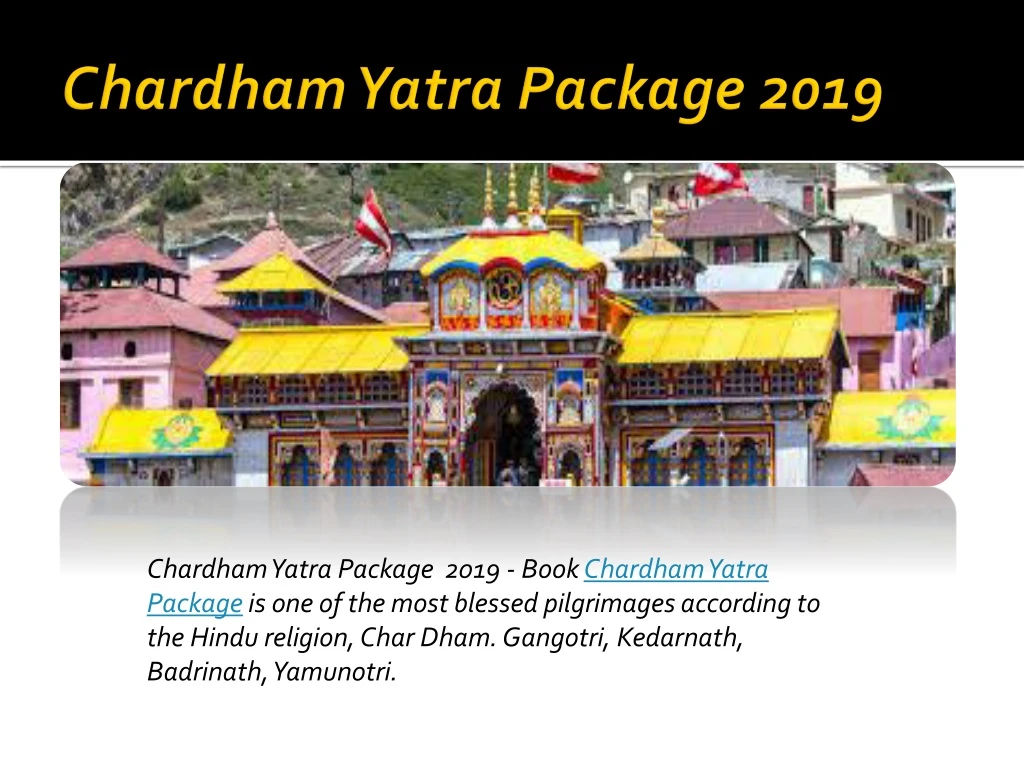 chardham yatra package 2019
