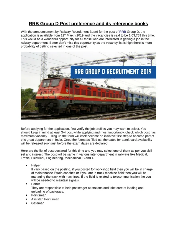 RRB Group D Books