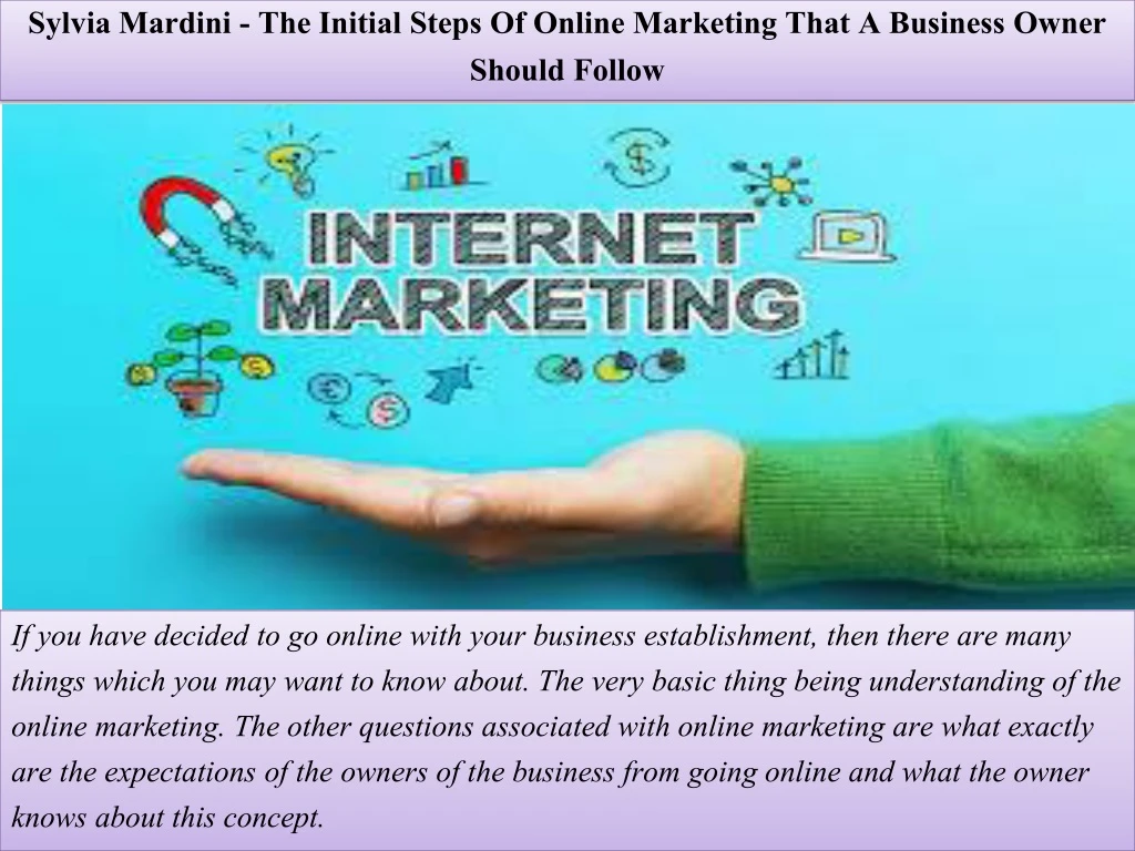 sylvia mardini the initial steps of online marketing that a business owner should follow