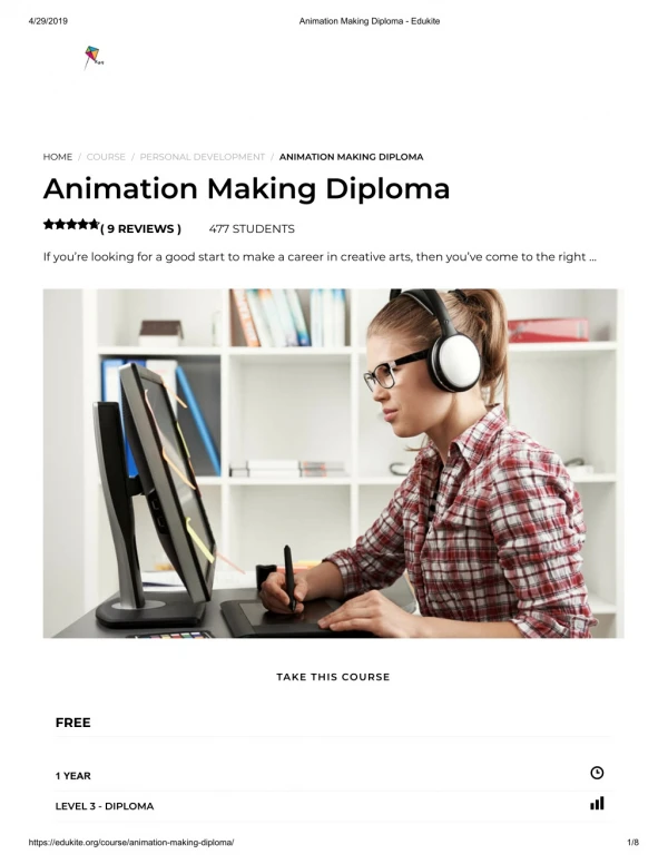 Animation Making Diploma - Edukite