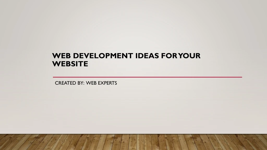 web development ideas for your website