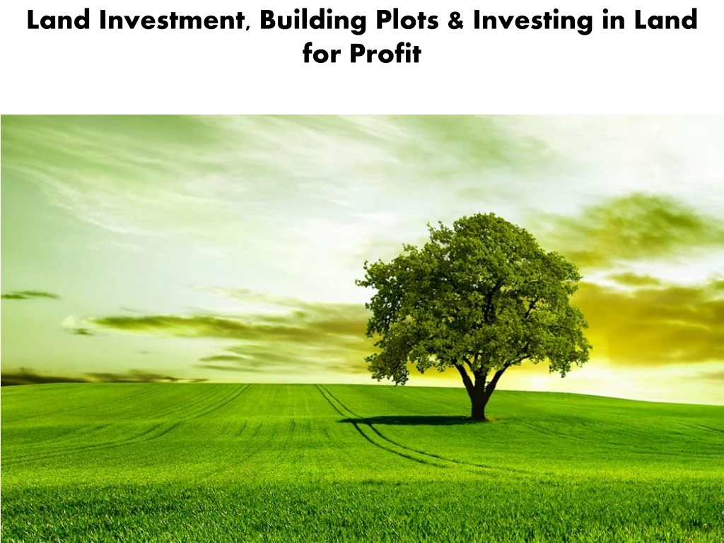 land investment building plots investing in land