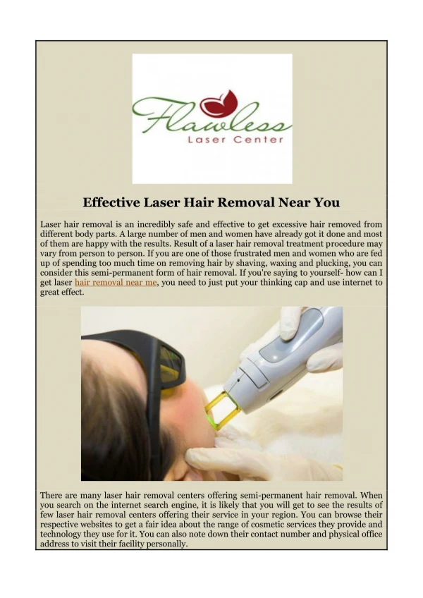 Effective Laser Hair Removal Near You