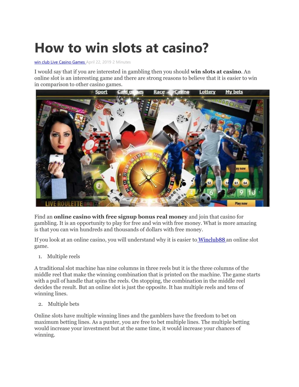 how to win slots at casino win club live casino