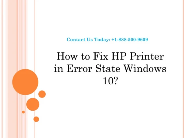 Some Useful Methods to Fix HP Printer in Error State Windows 10