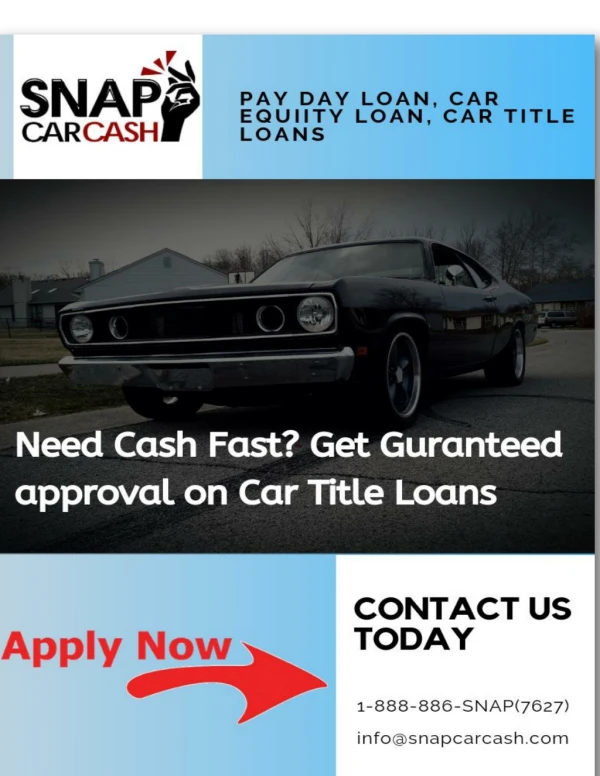Need Cash Fast? Get Guaranteed approval on Car Title Loans in Langley