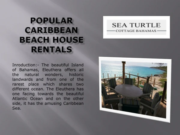 Popular Caribbean beach house rentals