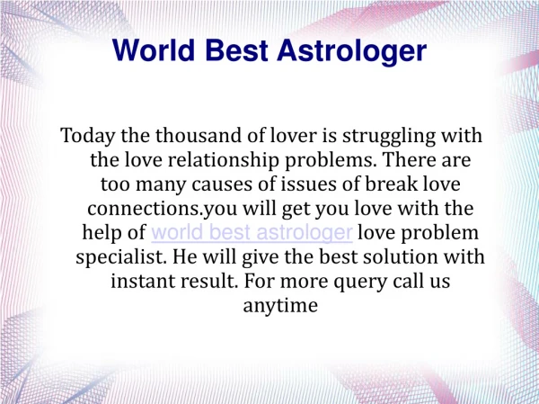 World best astrologer 91-7600000069