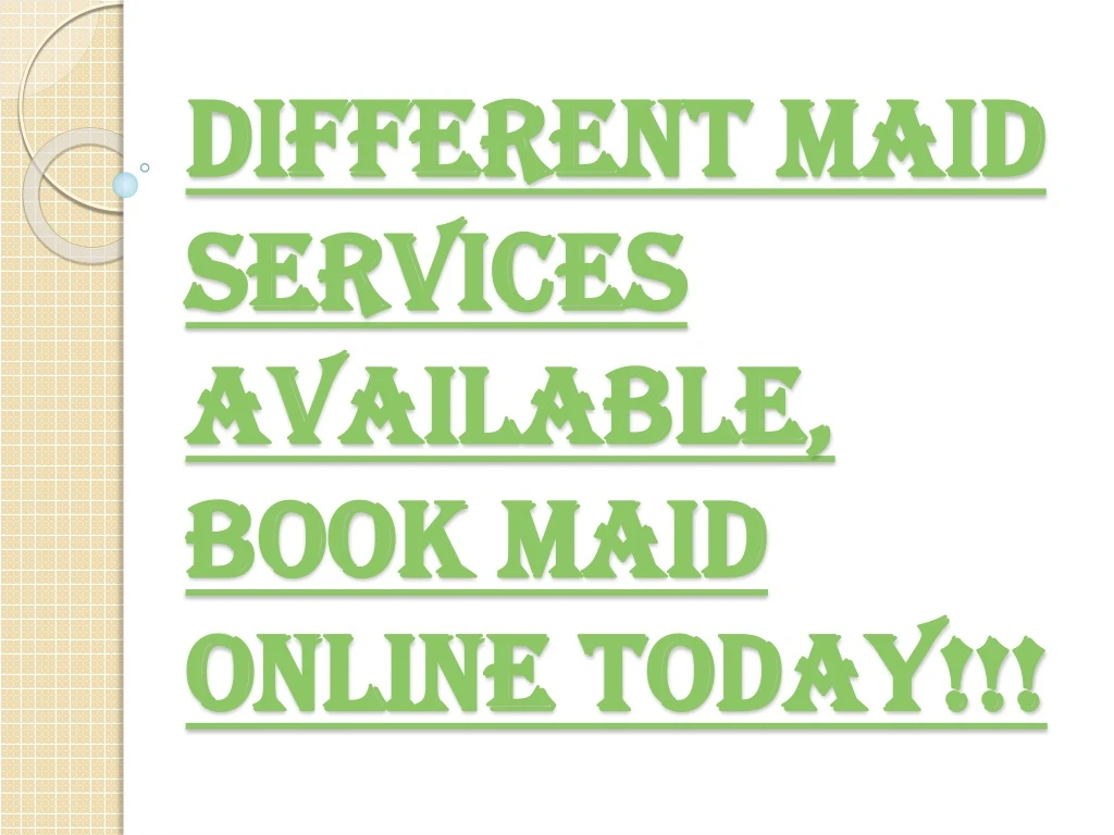 different maid services available book maid online today