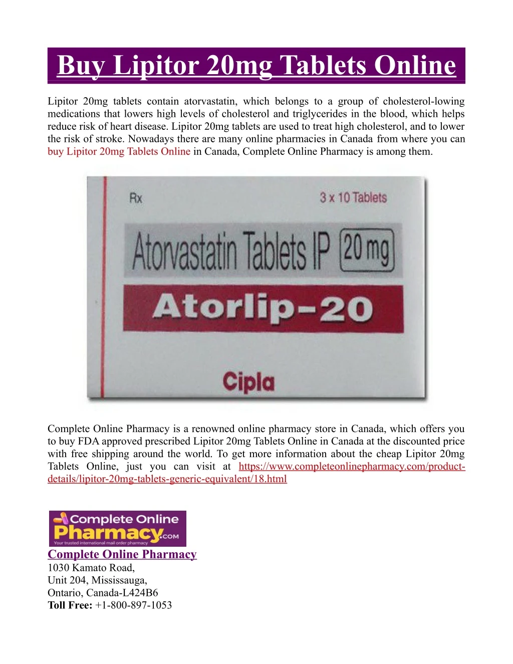 buy lipitor 20mg tablets online