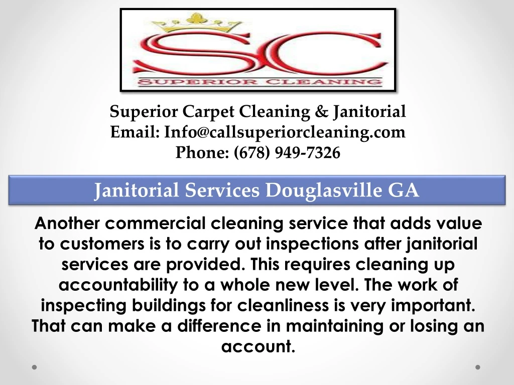 superior carpet cleaning janitorial email