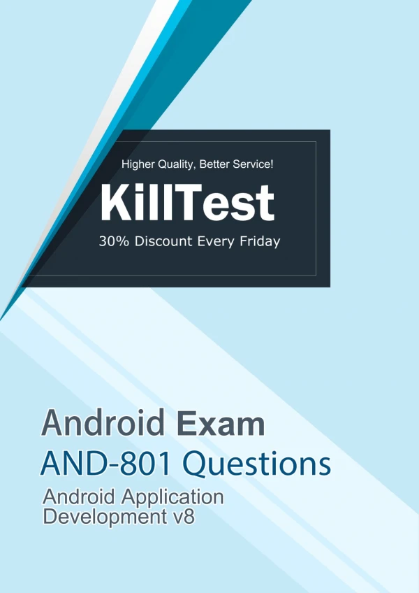 Andriod AND-801 Exam Questions | Killtest 2019