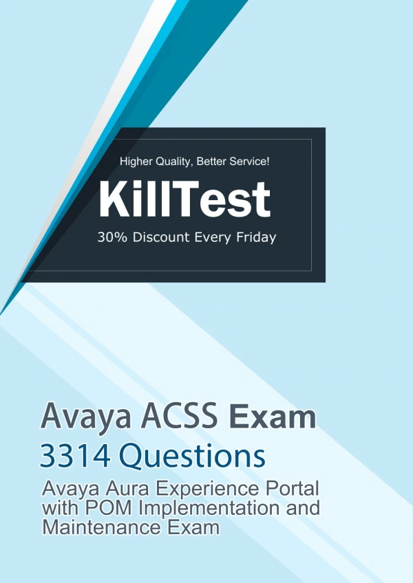 Avaya 3314 Exam Questions | Killtest 2019