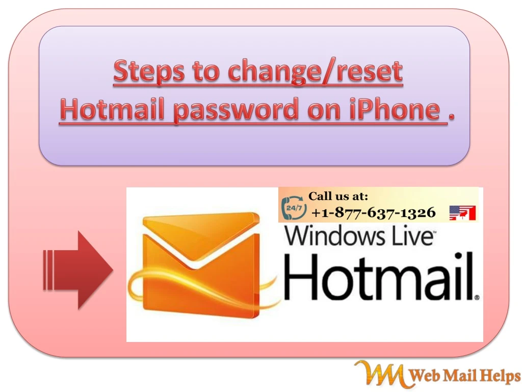 steps to change reset hotmail password on iphone