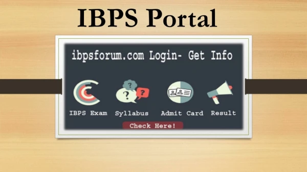 IBPS Portal | Upcoming IBPS Exams Information & IBPS Banking Exam