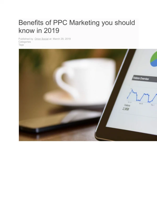 Benefits of PPC Marketing you should know in 2019