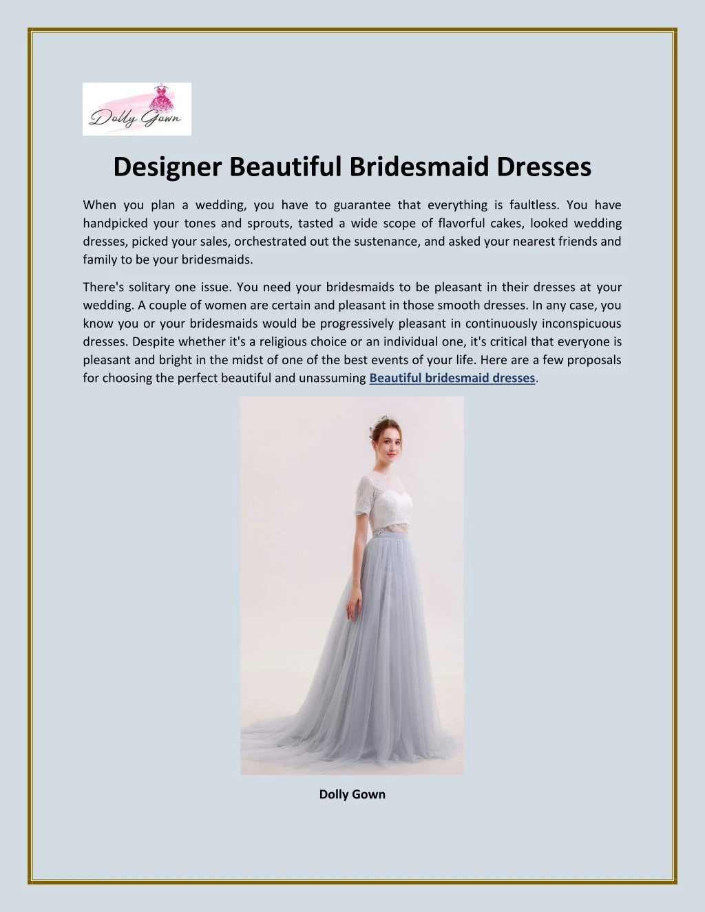 designer beautiful bridesmaid dresses