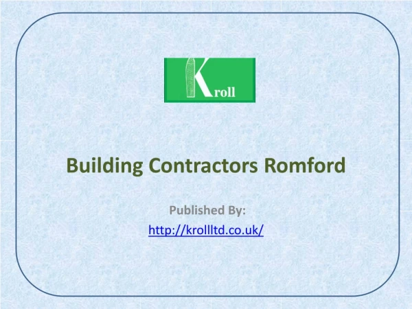 Building Contractors Romford