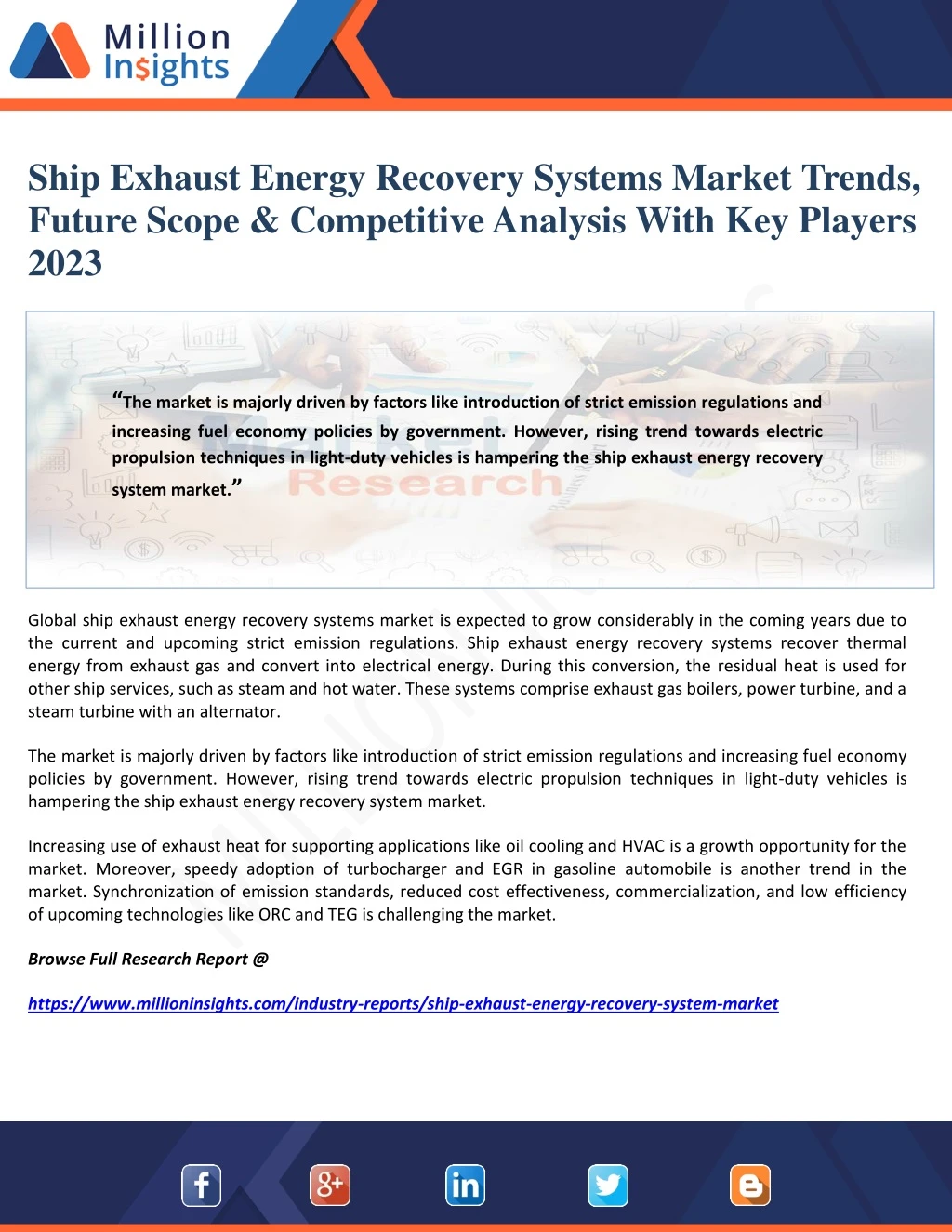 ship exhaust energy recovery systems market