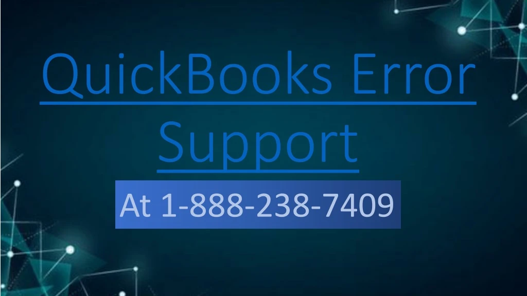 quickbooks error support