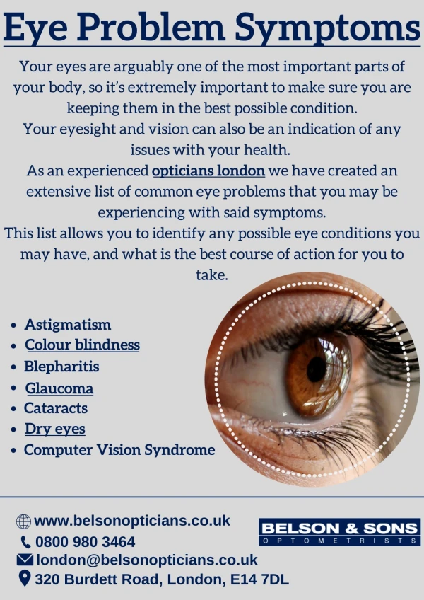 eye problem symptoms