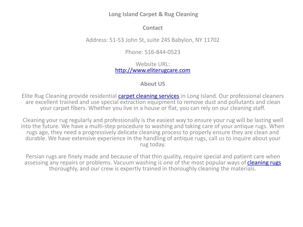 long island carpet rug cleaning contact address