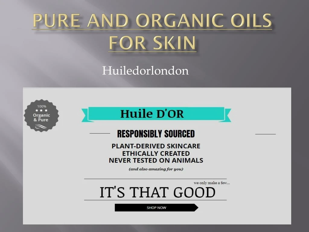 pure and organic oils for skin