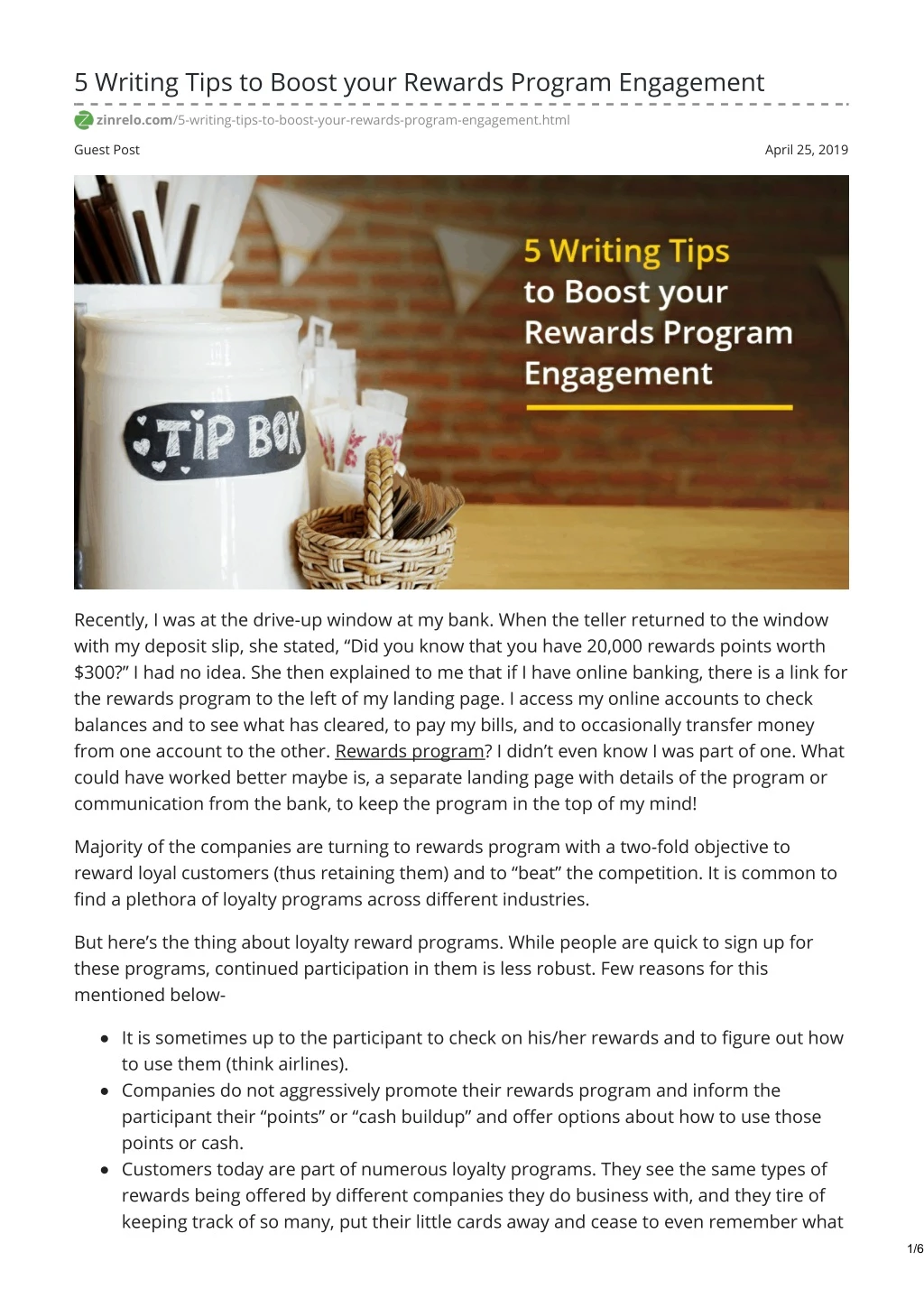 5 writing tips to boost your rewards program