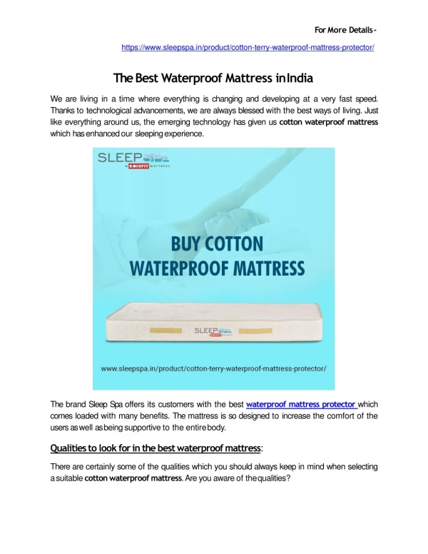 The Best Waterproof Mattress in India