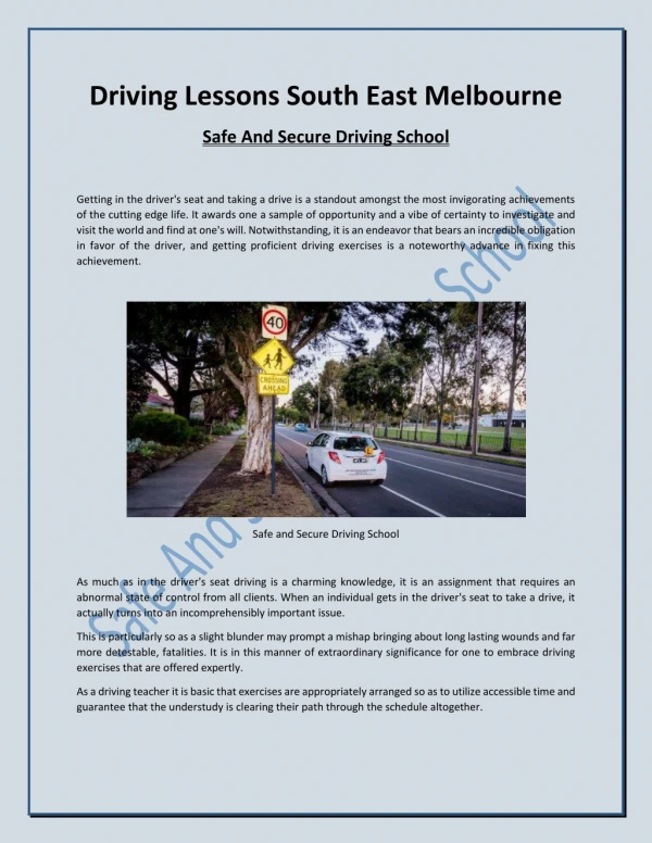 Driving lessons south east Melbourne