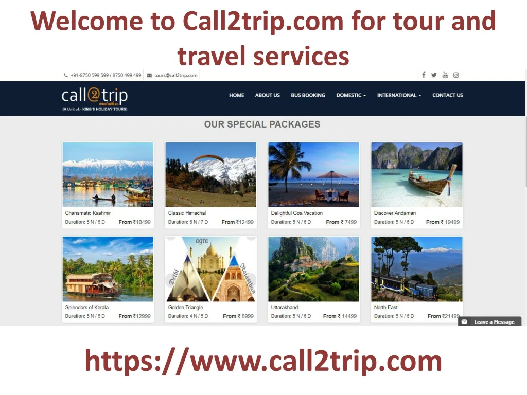 welcome to call2trip com for tour and travel