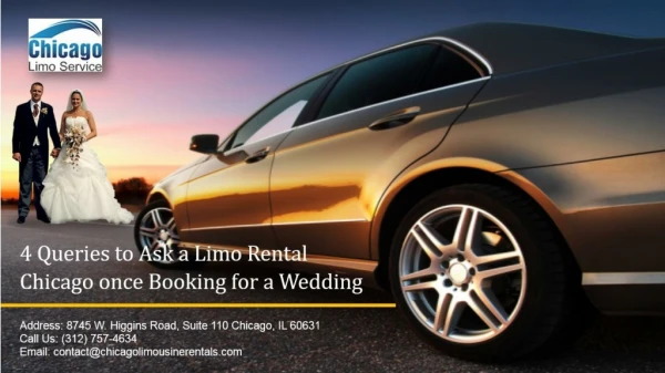 4 Queries to Ask a Cheap Limo Service once Booking for a Wedding