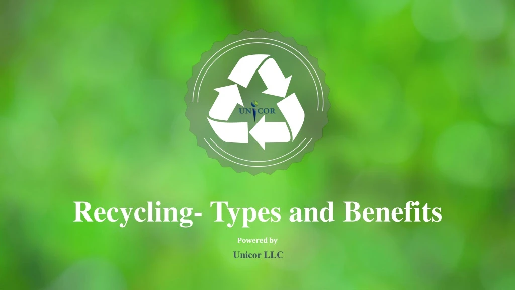 recycling types and benefits