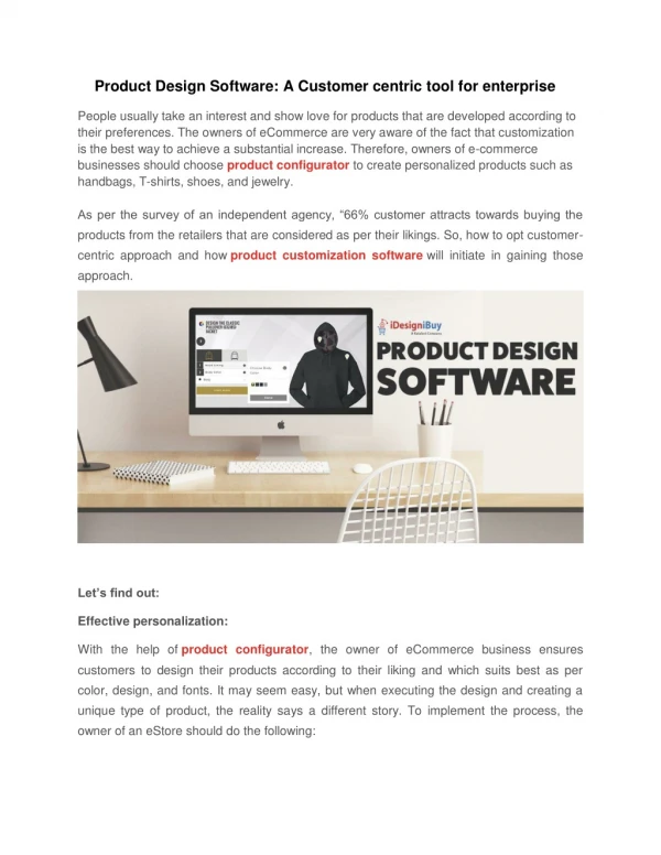 Product Design Software: A Customer centric tool for enterprise