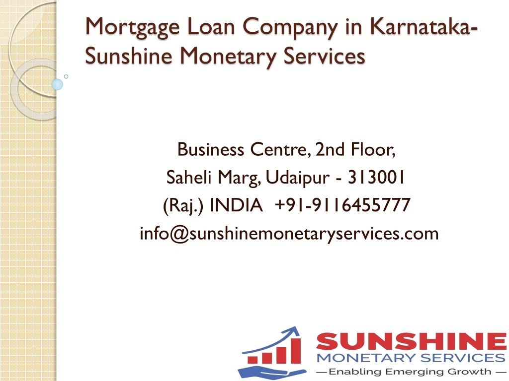 mortgage loan company in karnataka sunshine monetary services