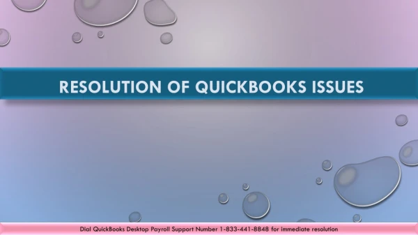 QuickBooks Desktop Payroll Support Number 1-833-441-8848