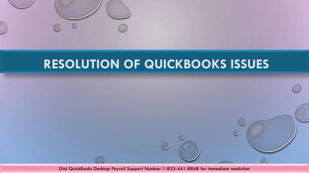 resolution of quickbooks issues